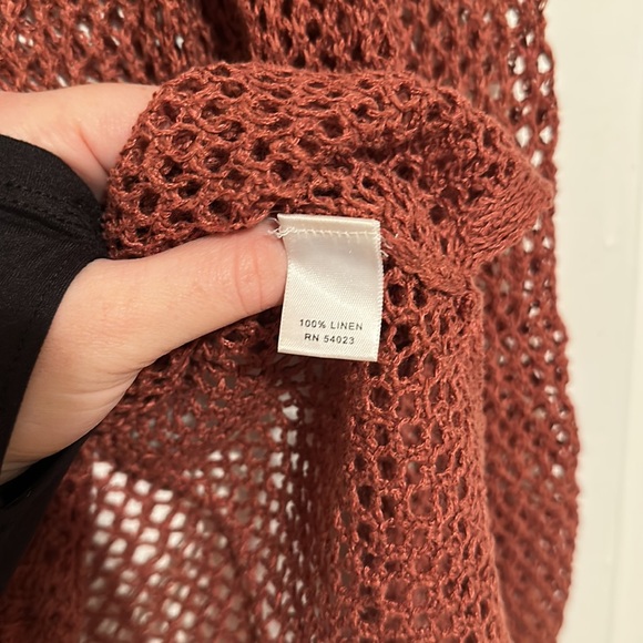 Banana Republic Heritage Orange Crochet Linen Cover-up Topper - Picture 4 of 9